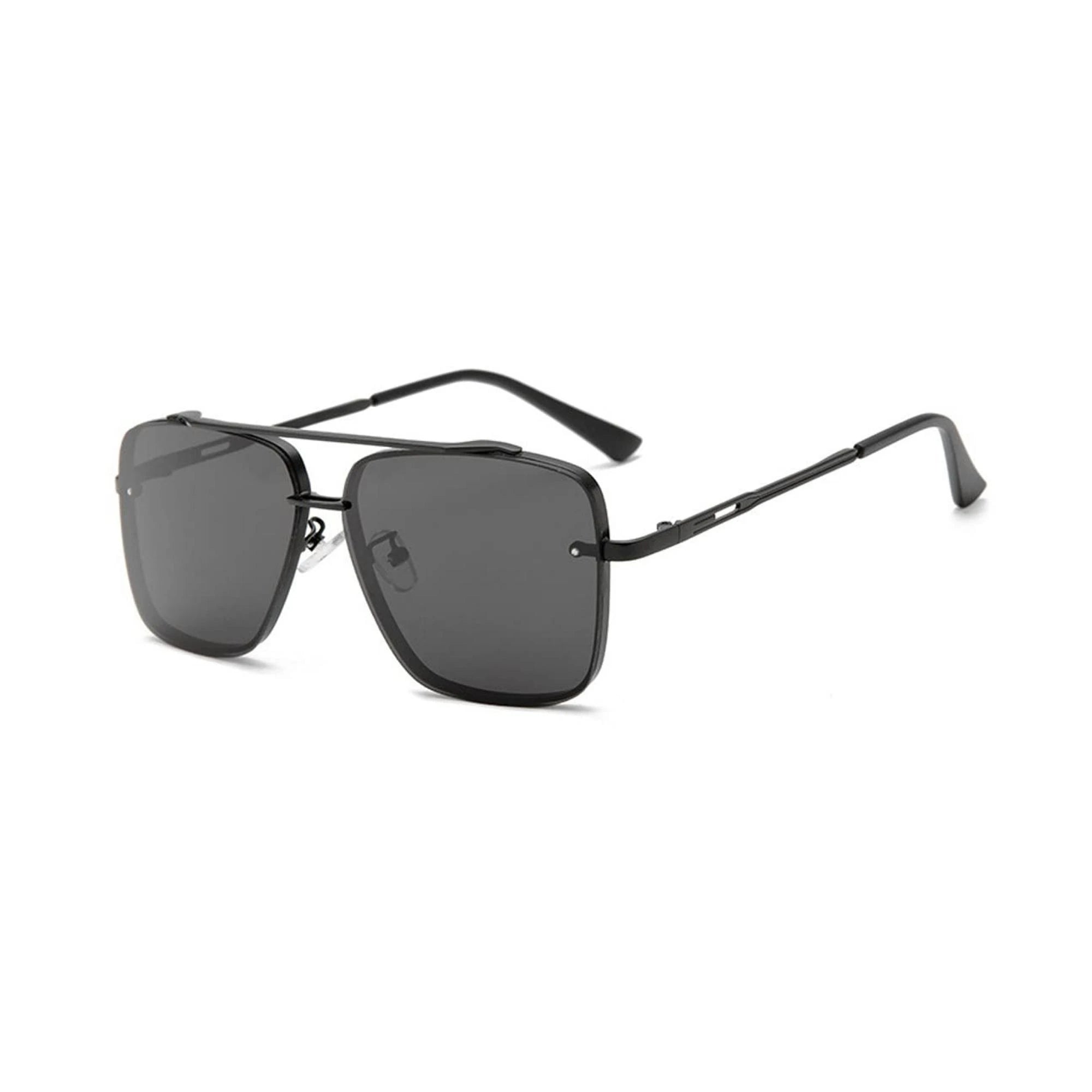 Bold Series Metal Frame Square Sunglasses - Black Bold Series Metal Frame Square Sunglasses - Black