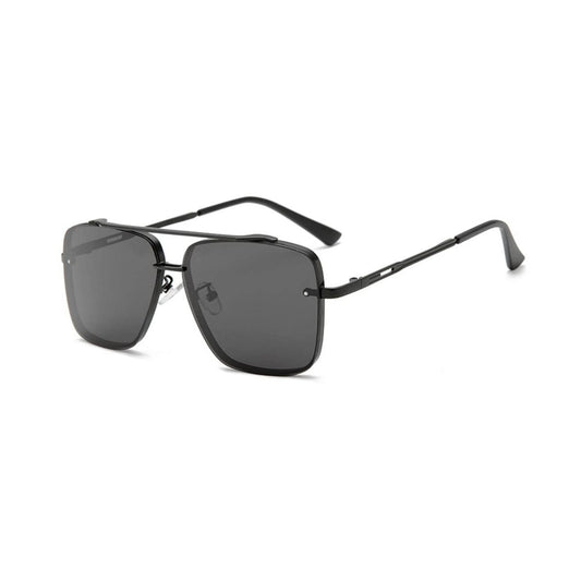 Bold Series Metal Frame Square Sunglasses - Black