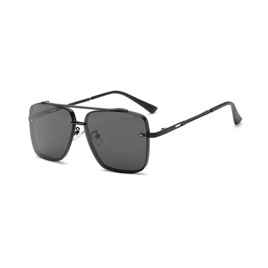 Bold Series Metal Frame Square Sunglasses - Black