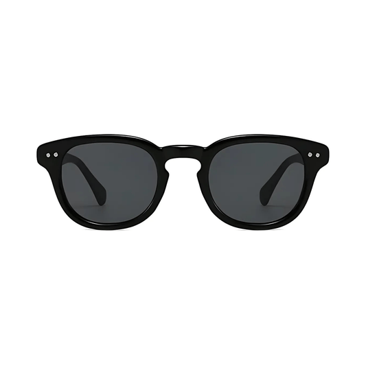 Dotted Series Panto Vintage Sunglasses for Men & Women - Black