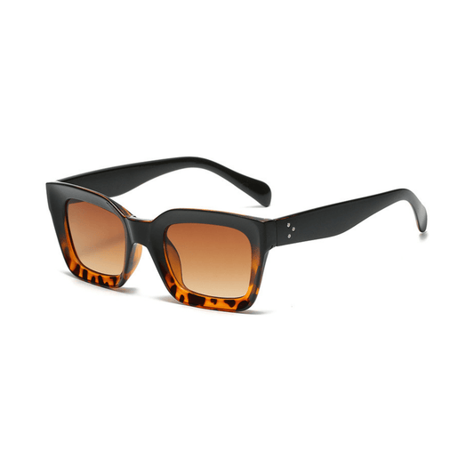 Dotted Series 3 Dots Square Sunglasses - Black Demi Brown