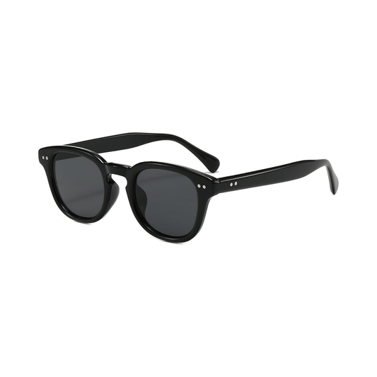 Dotted Series Panto Vintage Sunglasses for Men & Women - Black