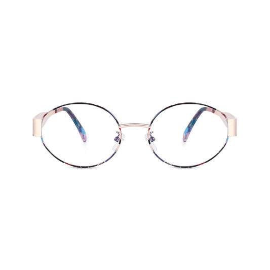 essntl Series Retro Oval Blue Light Blocking Computer Glasses | Floral Edit