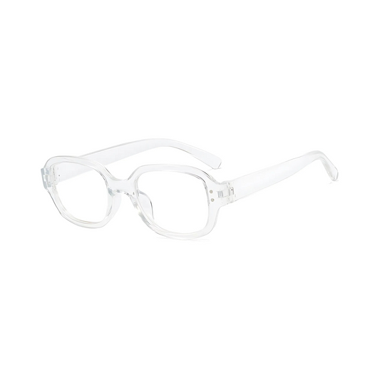 Dotted Series Retro Y2K Rectangle Blue Light Blocking Eyeglasses - Transparent