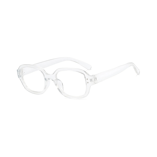 Dotted Series Retro Y2K Rectangle Blue Light Blocking Eyeglasses - Transparent