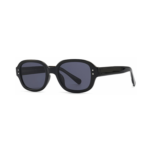 Dotted Series Retro Y2K Rectangle Polarized Sunglasses - Black Grey