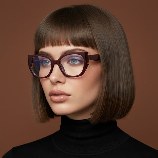 Diva Cateye Oversized Computer Glasses - Bordeaux
