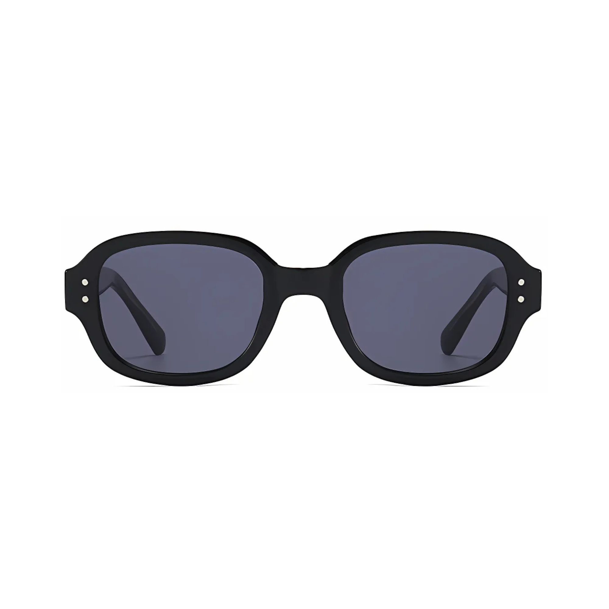 Dotted Series Retro Y2K Rectangle Polarized Sunglasses - Black Grey Dotted Series Retro Y2K Rectangle Polarized Sunglasses - Black Grey
