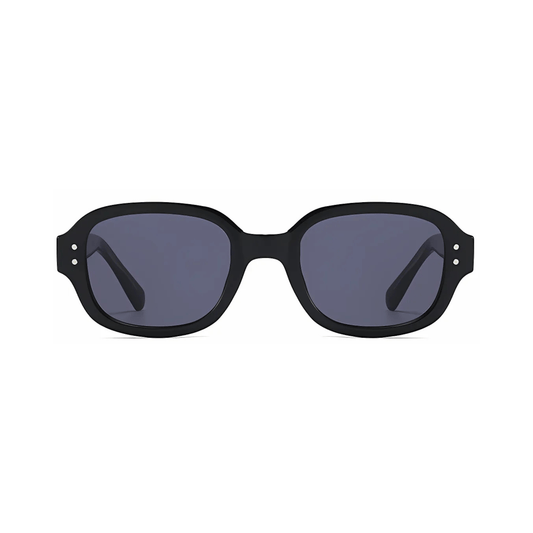 Dotted Series Retro Y2K Rectangle Polarized Sunglasses - Black Grey