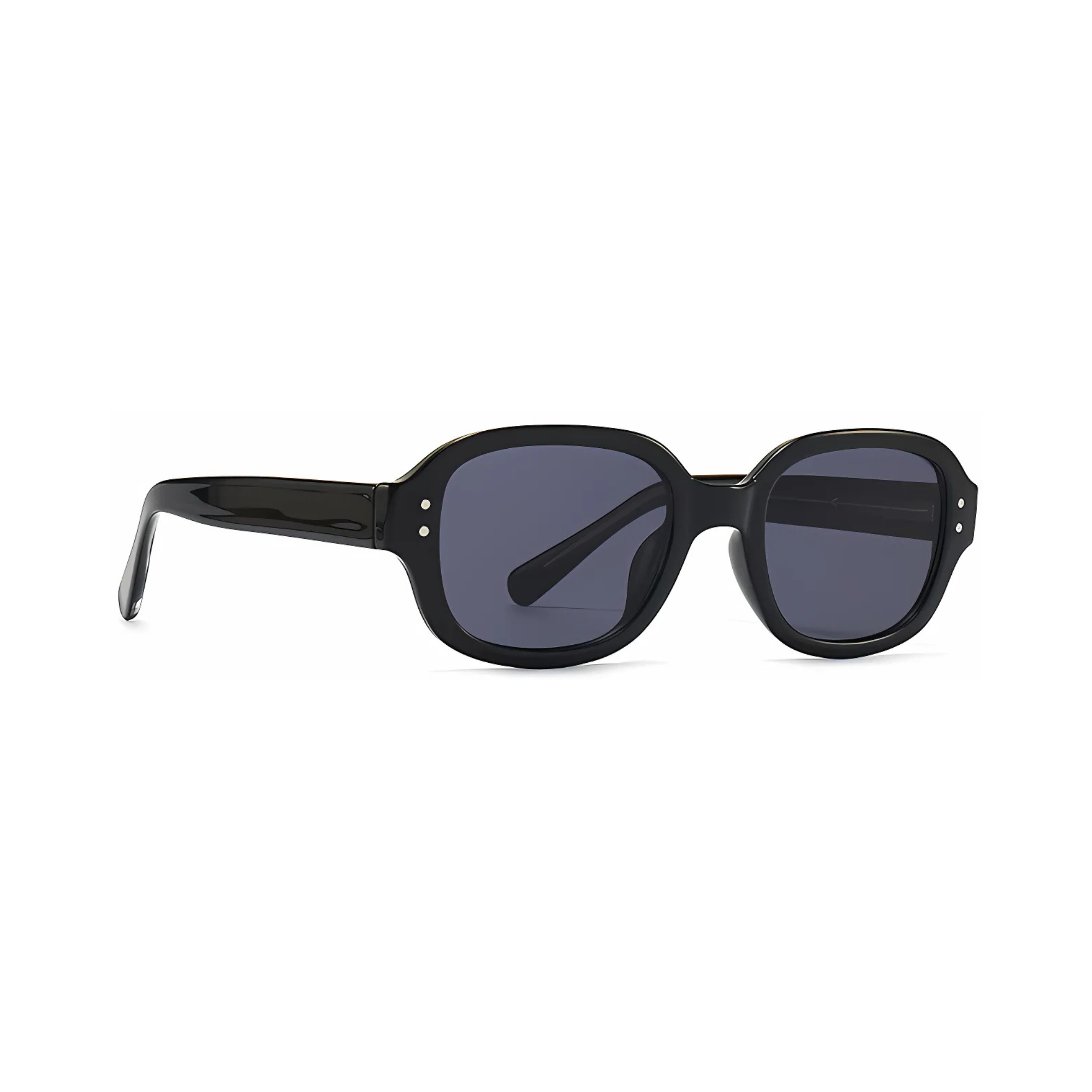 Dotted Series Retro Y2K Rectangle Polarized Sunglasses - Black Grey Dotted Series Retro Y2K Rectangle Polarized Sunglasses - Black Grey