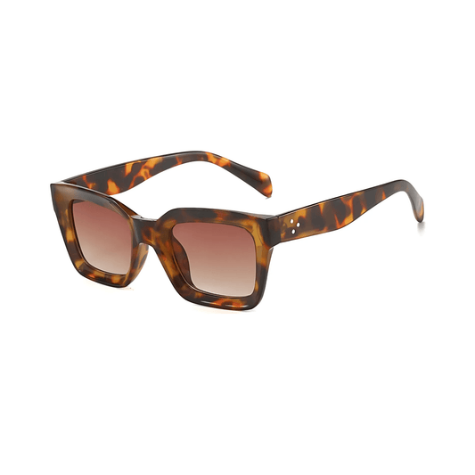 Dotted Series 3 Dots Square Sunglasses - Demi Brown