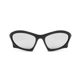 Futuristic Series Bat Y2K Sunglasses - Black Frame & Silver Mirrored Lenses Futuristic Series Bat Y2K Sunglasses - Black Frame & Silver Mirrored Lenses