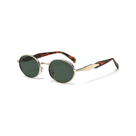 essntl Series Retro Oval Sunglasses For Men & Women - Emerald Green