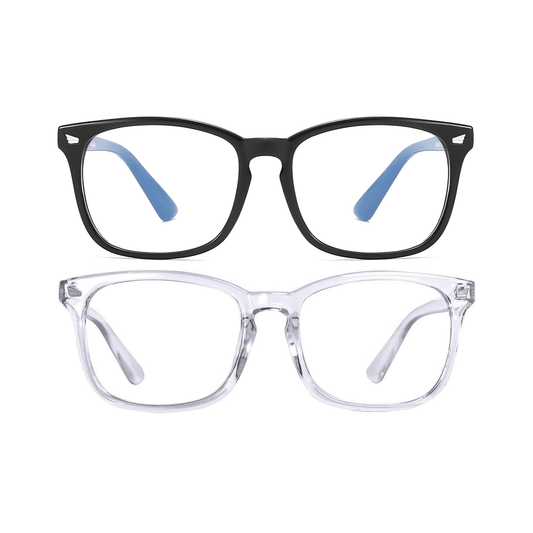WINGZ Series Pack Of 2 Blue Light Blocking Computer Glasses - Glossy Black & Clear