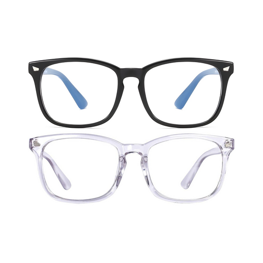 WINGZ Series Pack Of 2 Blue Light Blocking Computer Glasses - Glossy Black & Clear