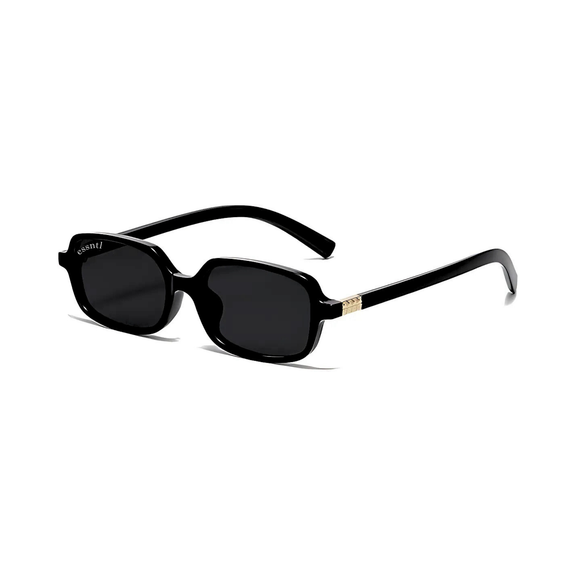 essntl series Retro Vintage Narrow 90s Rectangle Sunglasses For Men & Women - Black Grey essntl series Retro Vintage Narrow 90s Rectangle Sunglasses For Men & Women - Black Grey