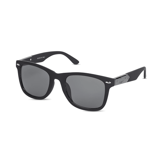 Klassic Series UV Protected Wayfarer Sunglasses - Matte Black Frame Grey Lenses