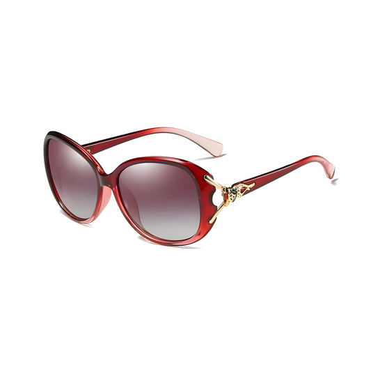 Royal Series Oval Fox Sunglasses For Women - Red
