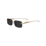 HautRim Series Rimless Rectangle Unisex Sunglasses - Gold Frame Black Lenses HautRim Series Rimless Rectangle Unisex Sunglasses - Gold Frame Black Lenses