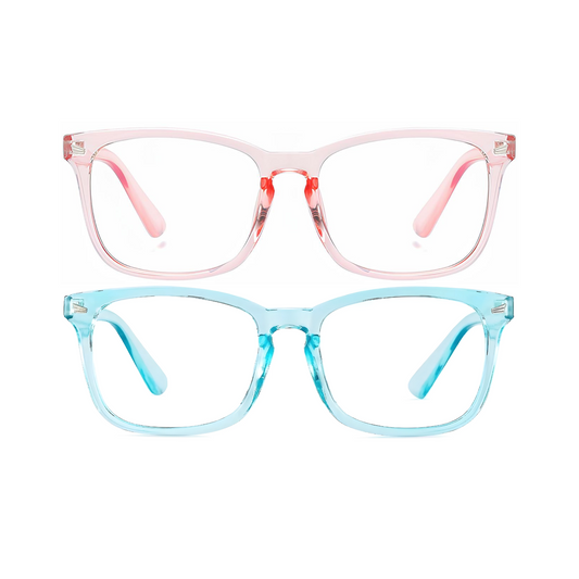 WINGZ Series Pack Of 2 Blue Light Blocking Computer Glasses - Pink & Blue