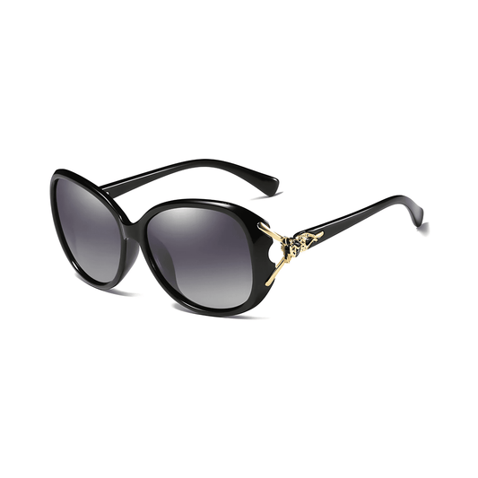 Royal Series Oval Fox Sunglasses For Women - Black