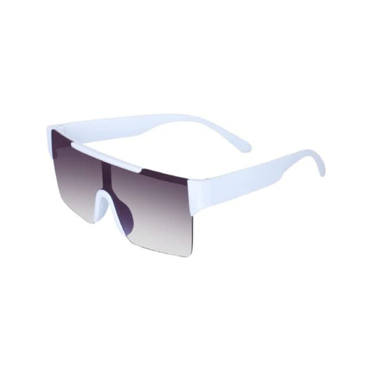 Monster Series UV Protected Square Sunglasses - White Frame Violet Lens