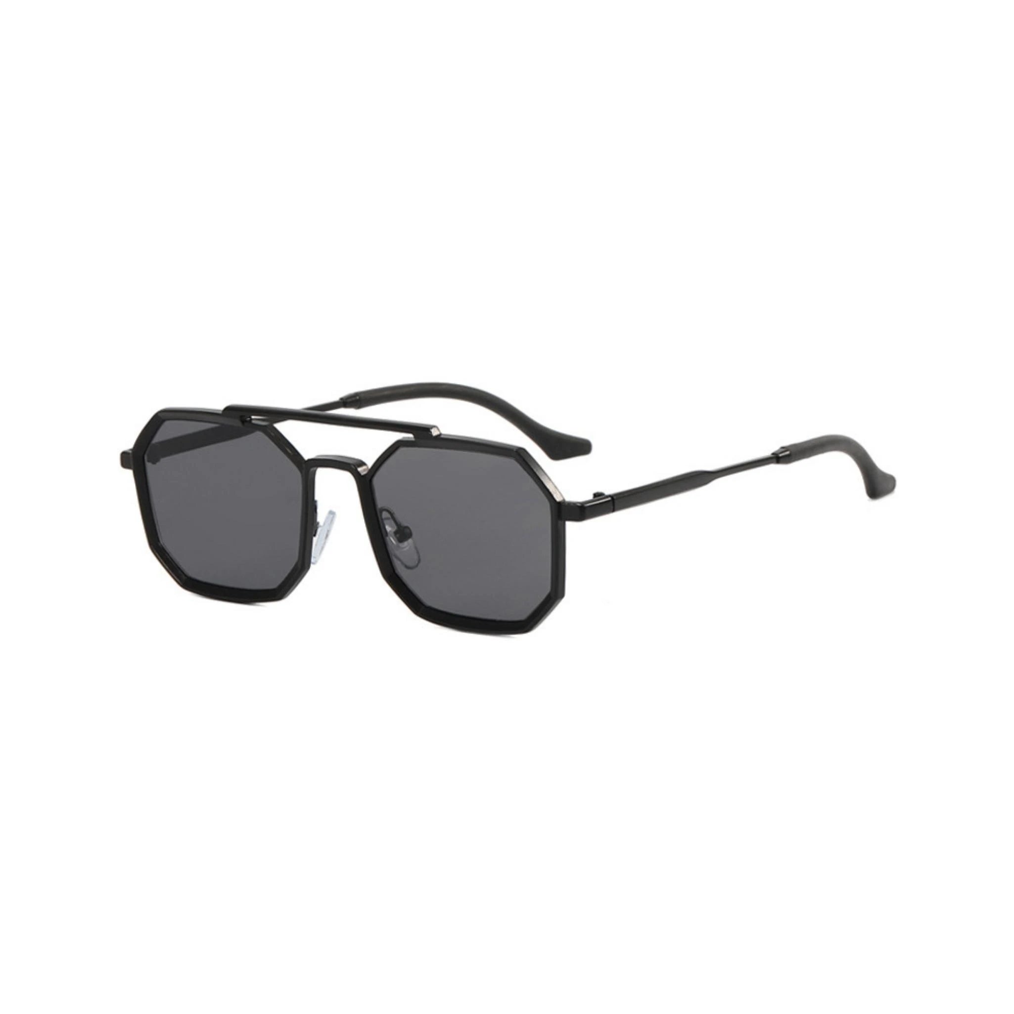 OCTO Series Metal Frame Octagon Sunglasses - Black OCTO Series Metal Frame Octagon Sunglasses - Black
