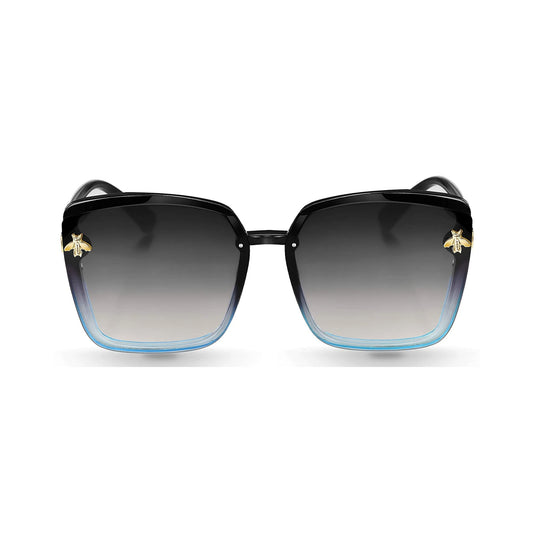 Queen Bee Oversized Square Sunglasses For Women - Blue
