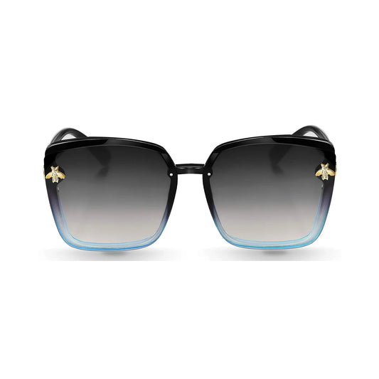 Queen Bee Oversized Square Sunglasses For Women - Blue