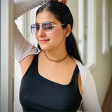 Bold Series Metal Frame Square Sunglasses - Black Bold Series Metal Frame Square Sunglasses - Black
