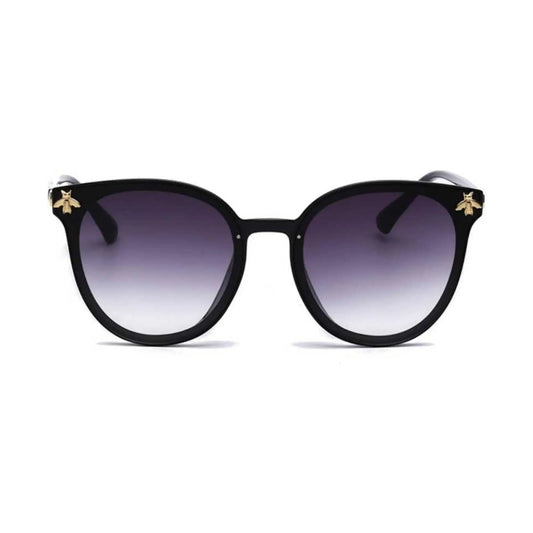 Queen Bee Oval Sunglasses For Women - Black