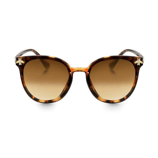 Queen Bee Oval Sunglasses For Women - Leopard Print