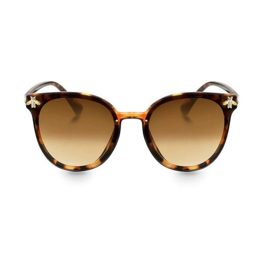 Queen Bee Oval Sunglasses For Women - Leopard Print