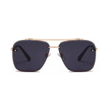 Bold Series Metal Frame Square Sunglasses - Gold Frame Black Lens Bold Series Metal Frame Square Sunglasses - Gold Frame Black Lens
