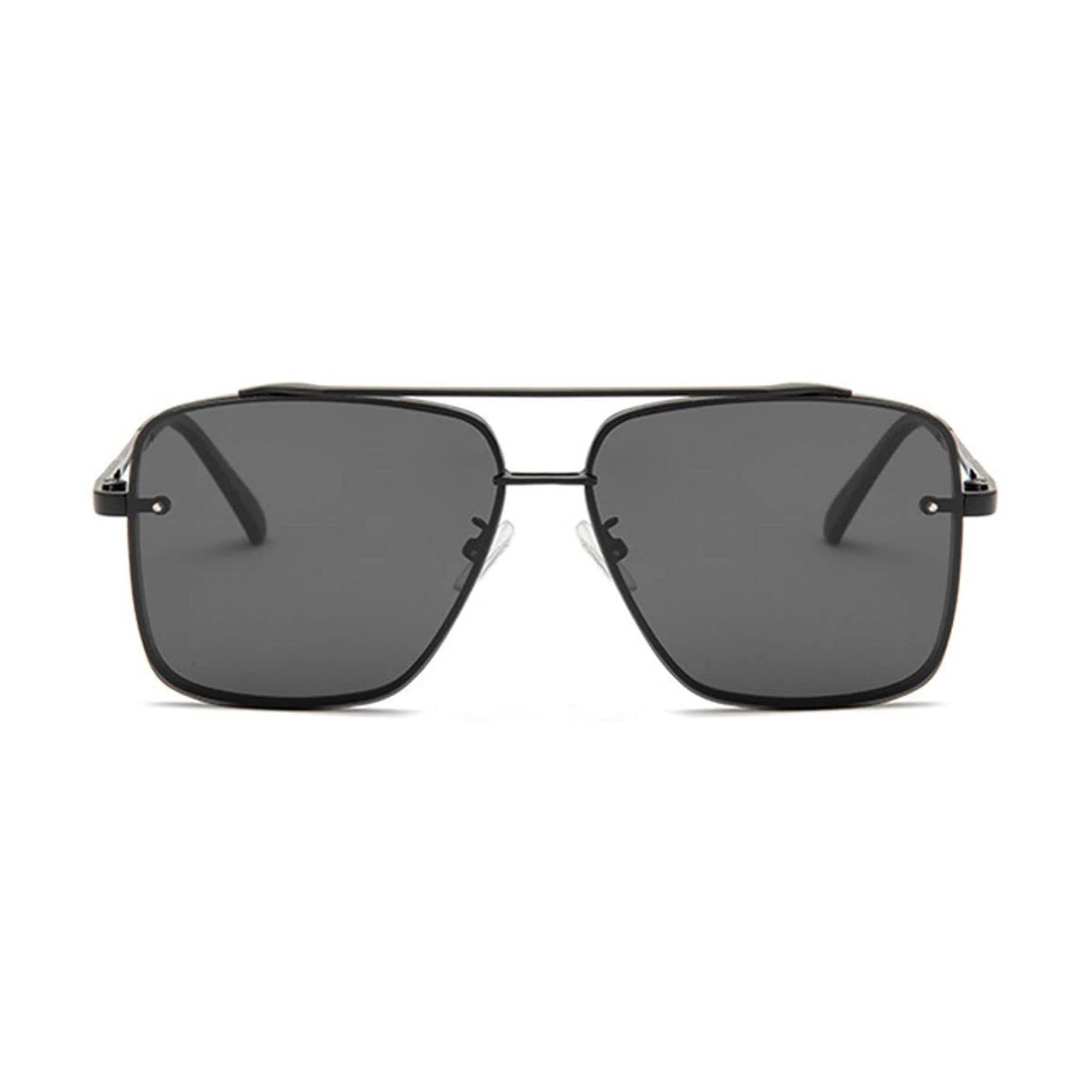 Bold Series Metal Frame Square Sunglasses - Black Bold Series Metal Frame Square Sunglasses - Black