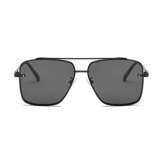 Bold Series Metal Frame Square Sunglasses - Black