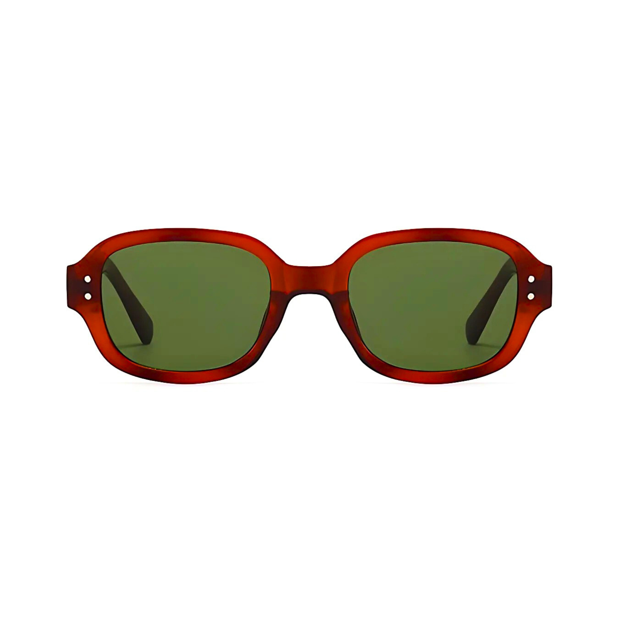DOTTED Series Retro Y2K Rectangle Polarized Sunglasses - Redwood Green Lenses DOTTED Series Retro Y2K Rectangle Polarized Sunglasses - Redwood Green Lenses