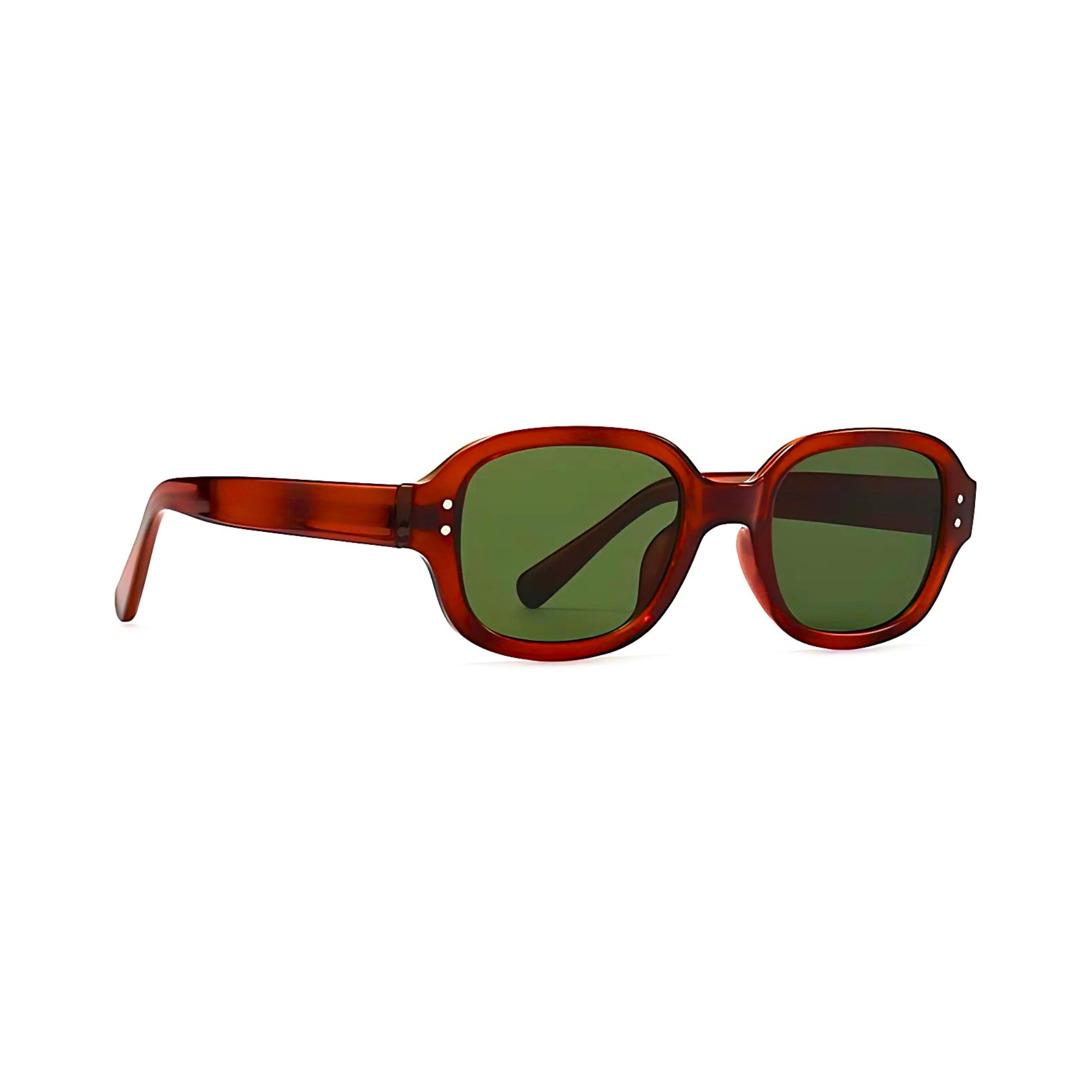 DOTTED Series Retro Y2K Rectangle Polarized Sunglasses - Redwood Green Lenses DOTTED Series Retro Y2K Rectangle Polarized Sunglasses - Redwood Green Lenses