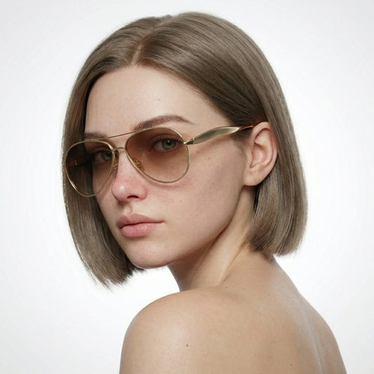 Aurelio Aviator Sunglasses - Gold Mocha
