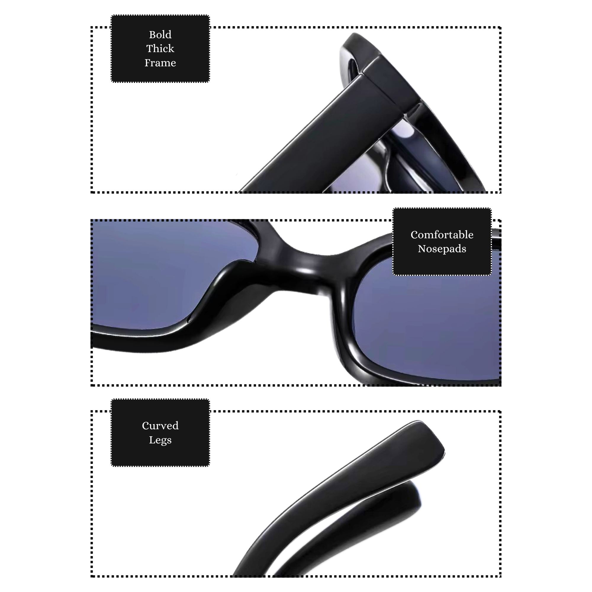 Dotted Series Retro Y2K Rectangle Polarized Sunglasses - Transparent Green Dotted Series Retro Y2K Rectangle Polarized Sunglasses - Transparent Green