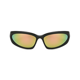 Futuristic Series Y2K Wraparound Sunglasses - Black Frame Pink Mirrored Futuristic Series Y2K Wraparound Sunglasses - Black Frame Pink Mirrored