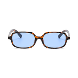 essntl series Retro Vintage Narrow 90s Rectangle Sunglasses For Men & Women - Leopard Blue essntl series Retro Vintage Narrow 90s Rectangle Sunglasses For Men & Women - Leopard Blue