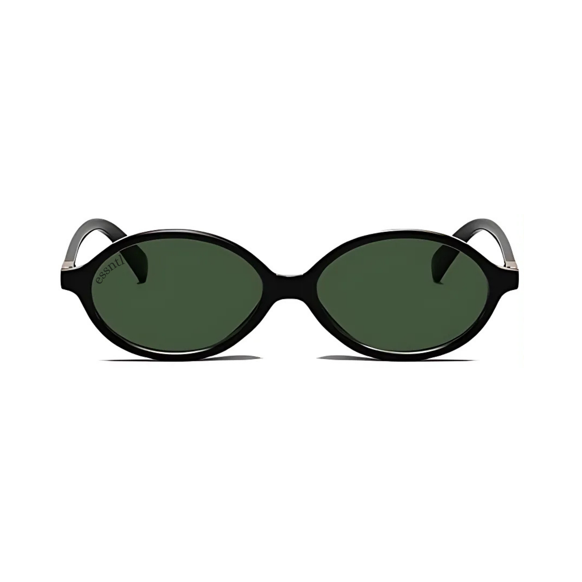 essntl series Retro Vintage 90s Oval Sunglasses For Men & Women - Back Green essntl series Retro Vintage 90s Oval Sunglasses For Men & Women - Back Green