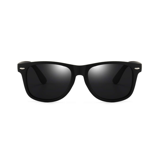 Klassic Series Polarized Wayfarer Sunglasses For Men & Women - (Matte Black Frame & Grey Lenses)