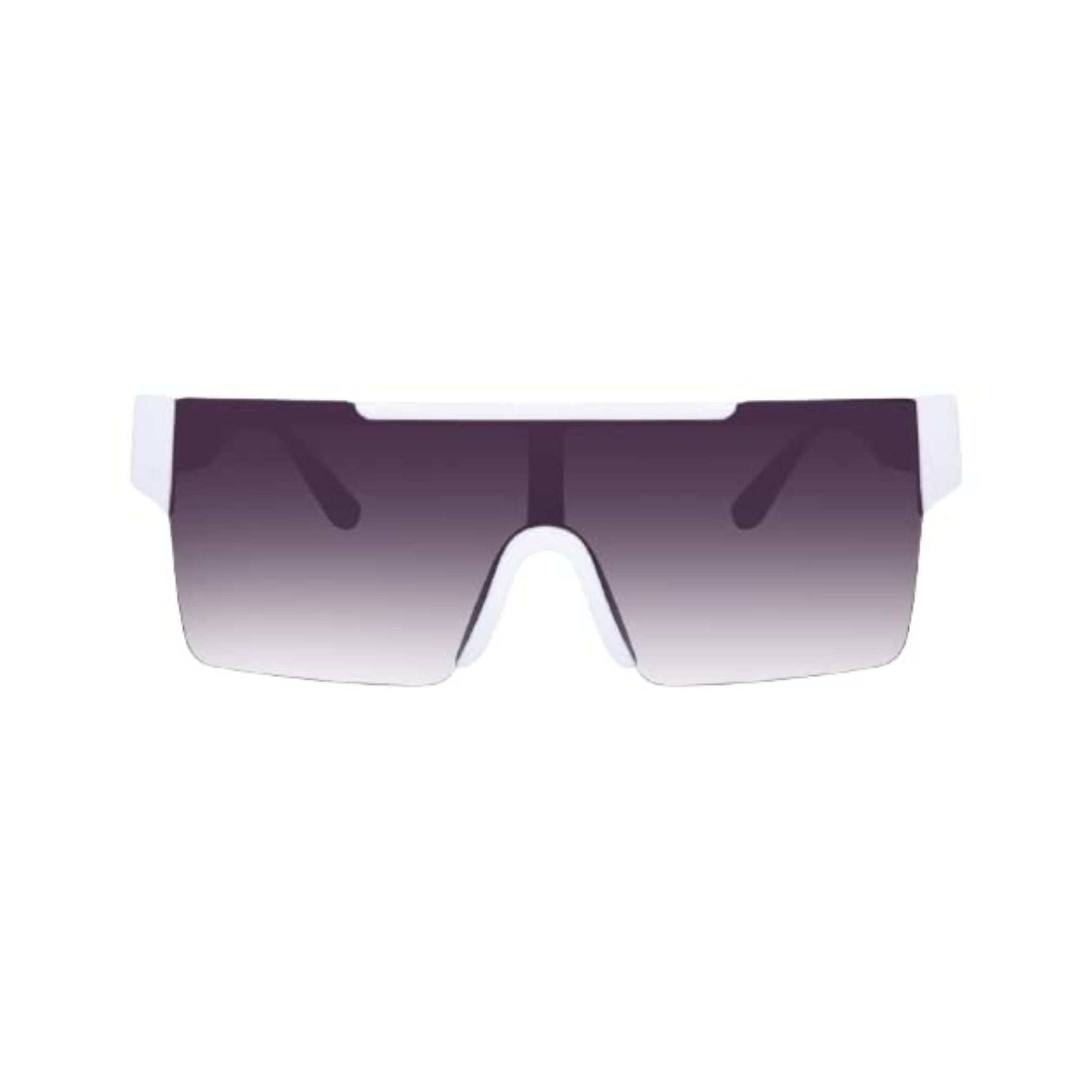 Monster Series UV Protected Square Sunglasses - White Frame Violet Lens Monster Series UV Protected Square Sunglasses - White Frame Violet Lens