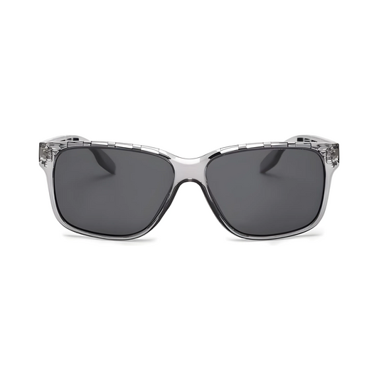 Klassic Series Square Polarized & UV Protected Sunglasses Transparent Frame Grey Lenses