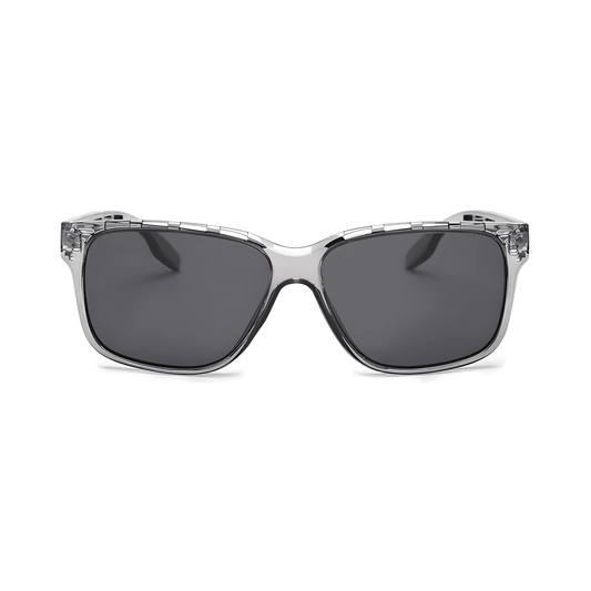 Klassic Series Square Polarized & UV Protected Sunglasses Transparent Frame Grey Lenses