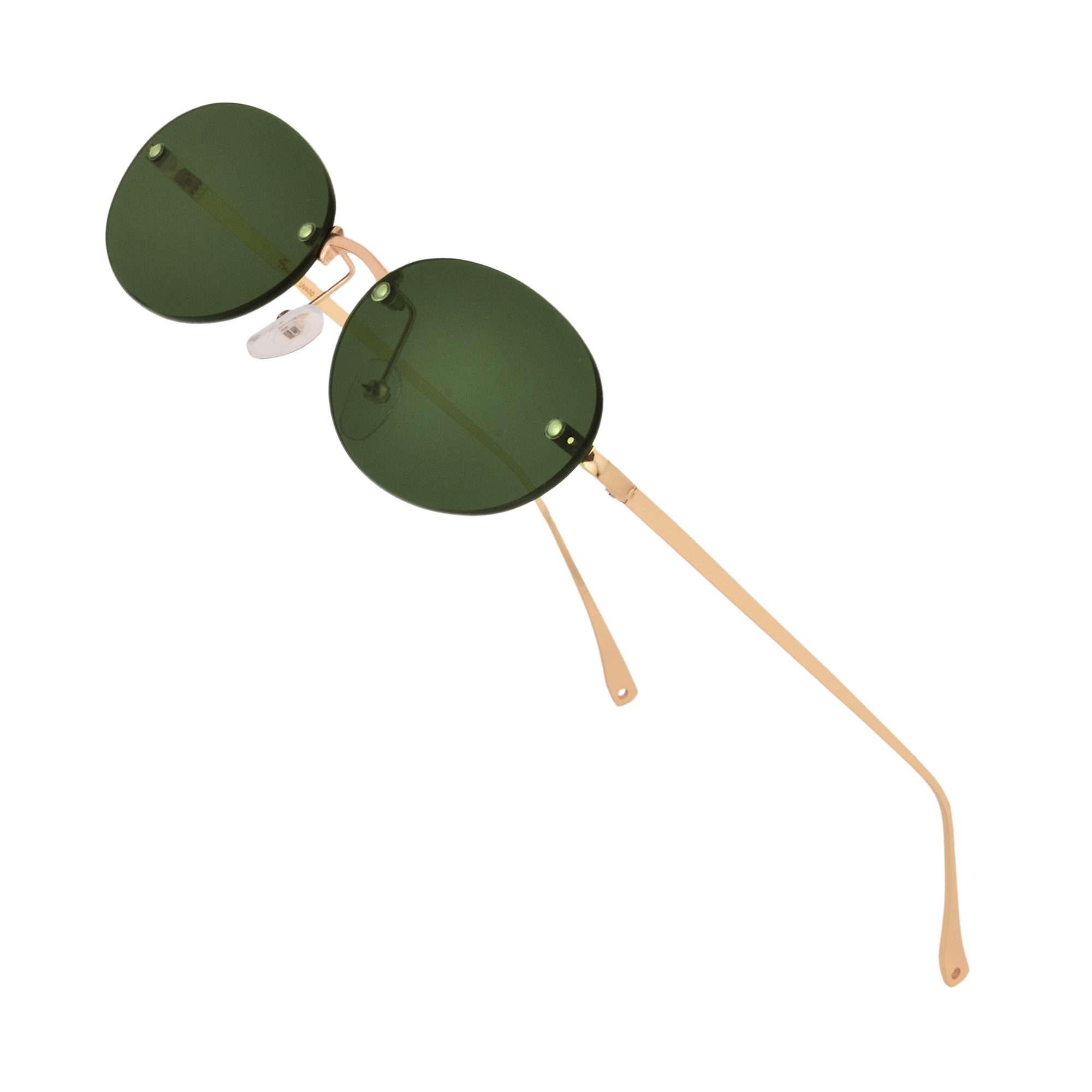 crush series Retro Vintage Rimless Oval Sunglasses With Heart Charms For Women - Fern Flutter crush series Retro Vintage Rimless Oval Sunglasses With Heart Charms For Women - Fern Flutter