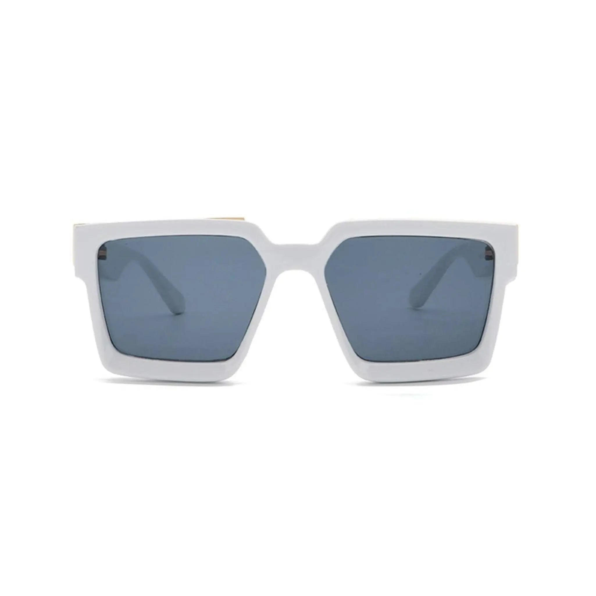 Monster Series UV Protected Square Sunglasses - White Frame Grey Lens Monster Series UV Protected Square Sunglasses - White Frame Grey Lens