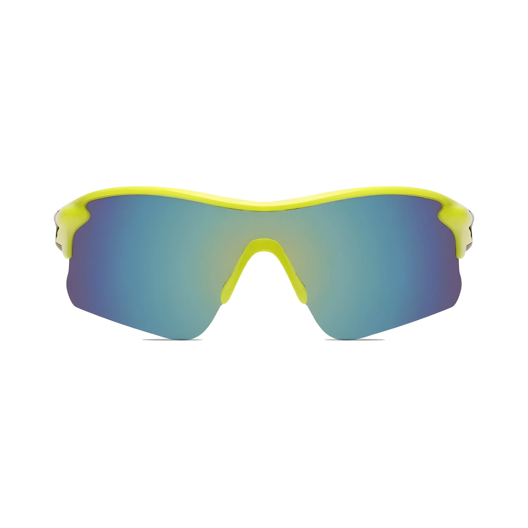 Futuristic Series Half Rim Sports Sunglasses - Yellow Frame Blue Yellow Gradient Lenses Futuristic Series Half Rim Sports Sunglasses - Yellow Frame Blue Yellow Gradient Lenses